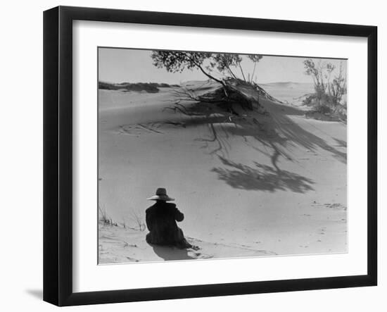 Sand Dunes Bordering Lake Michigan-Wallace Kirkland-Framed Photographic Print