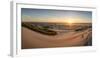 Sand dunes, grass, and driftwood at sunset on the Oregon coast, Oregon, United States of America, N-Tyler Lillico-Framed Photographic Print