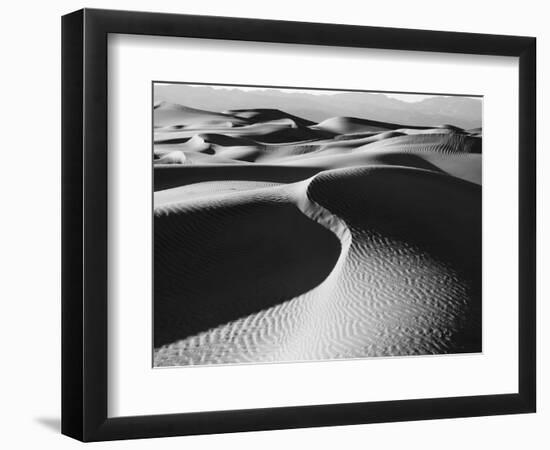 Sand dunes in a desert, Mesquite Flat Dunes, Death Valley National Park, California, USA-Panoramic Images-Framed Photographic Print