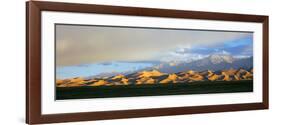 Sand Dunes in a Desert with a Mountain Range in the Background-null-Framed Photographic Print