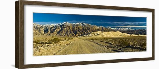 Sand Dunes in Front of a Mountain Range, Eureka Valley Sand Dunes, Eureka Valley, Inyo County, C...-null-Framed Photographic Print