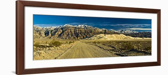 Sand Dunes in Front of a Mountain Range, Eureka Valley Sand Dunes, Eureka Valley, Inyo County, C...-null-Framed Photographic Print