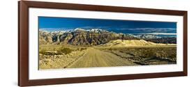 Sand Dunes in Front of a Mountain Range, Eureka Valley Sand Dunes, Eureka Valley, Inyo County, C...-null-Framed Photographic Print