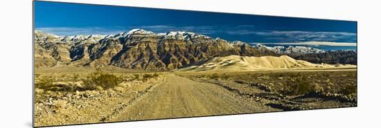 Sand Dunes in Front of a Mountain Range, Eureka Valley Sand Dunes, Eureka Valley, Inyo County, C...-null-Mounted Photographic Print