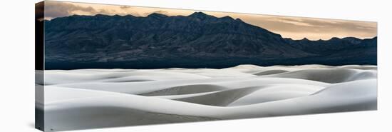 Sand Dunes in White Sands, Albuquerque New Mexico at sunset with mountains in the background-David Chang-Stretched Canvas