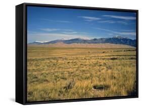 Sand Dunes of Great Sand Dunes National Park and Preserve in the Sangre De Cristo Mountains, CO-Bernard Friel-Framed Stretched Canvas