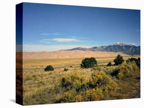 Sand Dunes of Great Sand Dunes National Park and Preserve in the Sangre De Cristo Mountains, CO-Bernard Friel-Stretched Canvas