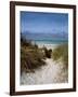 Sand dunes on beach, Abers Coast, Finistere, Brittany, France-null-Framed Photographic Print