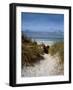 Sand dunes on beach, Abers Coast, Finistere, Brittany, France-null-Framed Photographic Print