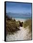 Sand dunes on beach, Abers Coast, Finistere, Brittany, France-null-Framed Stretched Canvas