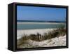 Sand dunes on beach, Abers Coast, Finistere, Brittany, France-null-Framed Stretched Canvas