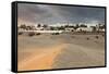 Sand Dunes with Hotel Riu, Maspalomas, Gran Canaria, Canary Islands, Spain, Atlantic, Europe-Markus Lange-Framed Stretched Canvas