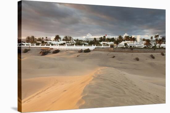 Sand Dunes with Hotel Riu, Maspalomas, Gran Canaria, Canary Islands, Spain, Atlantic, Europe-Markus Lange-Stretched Canvas