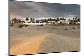 Sand Dunes with Hotel Riu, Maspalomas, Gran Canaria, Canary Islands, Spain, Atlantic, Europe-Markus Lange-Mounted Photographic Print