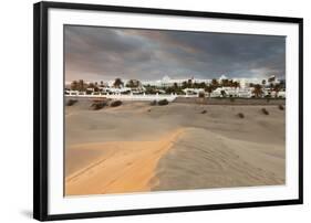 Sand Dunes with Hotel Riu, Maspalomas, Gran Canaria, Canary Islands, Spain, Atlantic, Europe-Markus Lange-Framed Photographic Print