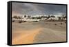 Sand Dunes with Hotel Riu, Maspalomas, Gran Canaria, Canary Islands, Spain, Atlantic, Europe-Markus Lange-Framed Stretched Canvas
