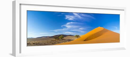 Sand Dunes with Some Desert Vegetation at Base, Namib-Naukluft National Park, Namibia, June 2015-Juan Carlos Munoz-Framed Photographic Print