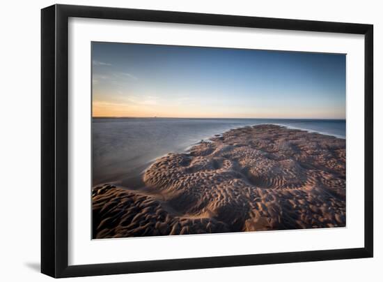 Sand Formations at Budle Bay, with Holy Island Castle in the Distance, Northumberland-Bill Ward-Framed Photographic Print