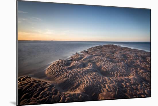 Sand Formations at Budle Bay, with Holy Island Castle in the Distance, Northumberland-Bill Ward-Mounted Photographic Print