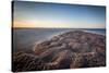 Sand Formations at Budle Bay, with Holy Island Castle in the Distance, Northumberland-Bill Ward-Stretched Canvas