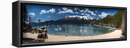 Sand Harbor Panorama Lake Tahoe-null-Framed Art Print