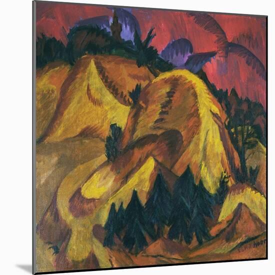 Sand Hills of the Engadin-Ernst Ludwig Kirchner-Mounted Giclee Print