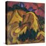 Sand Hills of the Engadin-Ernst Ludwig Kirchner-Stretched Canvas