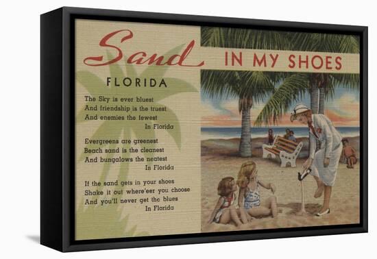 Sand in my Shoes & Florida Poem - Florida-Lantern Press-Framed Stretched Canvas