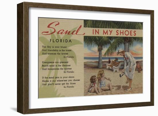Sand in my Shoes & Florida Poem - Florida-Lantern Press-Framed Art Print