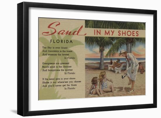 Sand in my Shoes & Florida Poem - Florida-Lantern Press-Framed Art Print