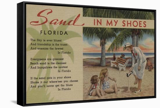 Sand in my Shoes & Florida Poem - Florida-Lantern Press-Framed Stretched Canvas