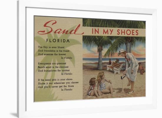 Sand in my Shoes & Florida Poem - Florida-Lantern Press-Framed Premium Giclee Print