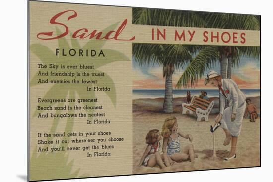 Sand in my Shoes & Florida Poem - Florida-Lantern Press-Mounted Premium Giclee Print