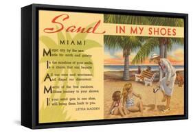 Sand in My Shoes, Poem, Florida-null-Framed Stretched Canvas