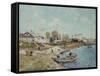 Sand on the Quay, 1875-Alfred Sisley-Framed Stretched Canvas