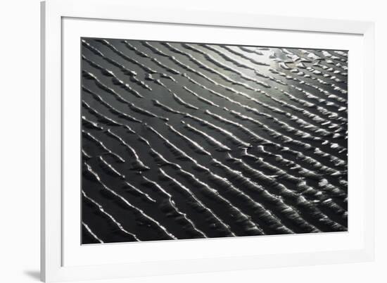 Sand Patterns - Abstract tidal patterns in sand from retreating tide - Lincolnshire, England-Andrew Parkinson-Framed Photographic Print