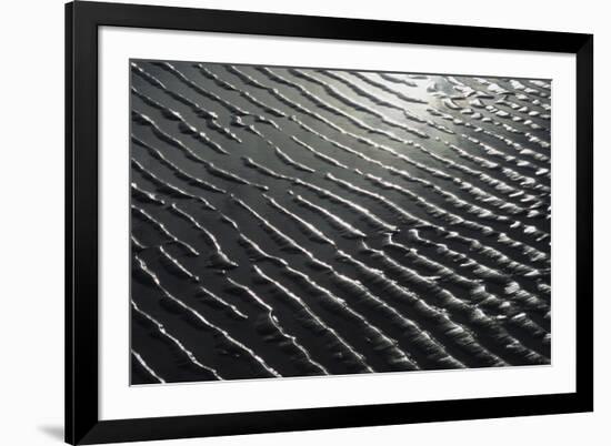 Sand Patterns - Abstract tidal patterns in sand from retreating tide - Lincolnshire, England-Andrew Parkinson-Framed Photographic Print