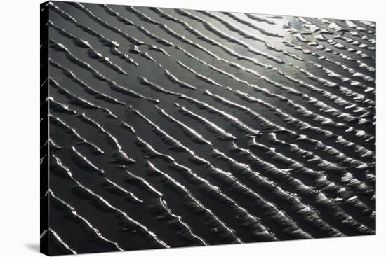 Sand Patterns - Abstract tidal patterns in sand from retreating tide - Lincolnshire, England-Andrew Parkinson-Stretched Canvas
