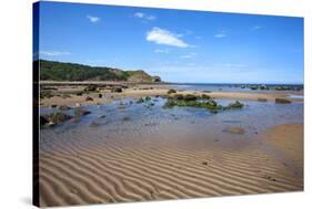 Sand Ripples and Tide Pool at Osgodby Point (Knipe Point) in Cayton Bay-Mark Sunderland-Stretched Canvas