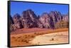 Sand Rock Formation, Wadi Rum, Valley of the Moon, Jordan.-William Perry-Framed Stretched Canvas
