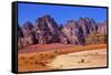 Sand Rock Formation, Wadi Rum, Valley of the Moon, Jordan.-William Perry-Framed Stretched Canvas