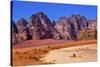 Sand Rock Formation, Wadi Rum, Valley of the Moon, Jordan.-William Perry-Stretched Canvas