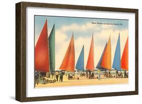 Sand Sailers, Daytona Beach, Florida-null-Framed Art Print