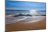 Sand Sea Beach and Blue Sky after Sunrise and Splash of Seawater with Sea Foam and Waves-fototo-Mounted Photographic Print