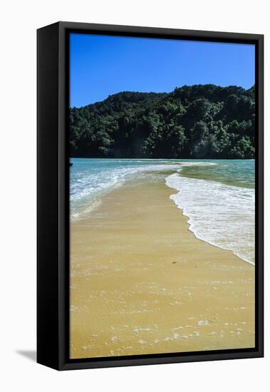 Sand Split in the Abel Tasman National Park, South Island, New Zealand, Pacific-Michael-Framed Stretched Canvas