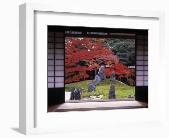 Sand Stone Garden, Komyo-In, Kyoto, Japan-Rex Butcher-Framed Photographic Print