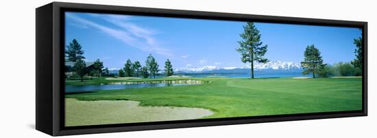 Sand Trap in a Golf Course, Edgewood Tahoe Golf Course, Stateline, Douglas County, Nevada-null-Framed Stretched Canvas