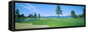 Sand Trap in a Golf Course, Edgewood Tahoe Golf Course, Stateline, Douglas County, Nevada-null-Framed Stretched Canvas