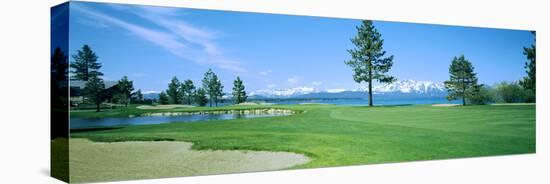 Sand Trap in a Golf Course, Edgewood Tahoe Golf Course, Stateline, Douglas County, Nevada-null-Stretched Canvas