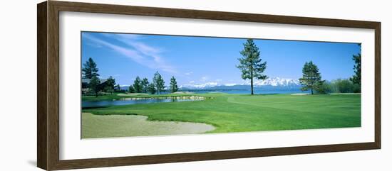 Sand Trap in a Golf Course, Edgewood Tahoe Golf Course, Stateline, Douglas County, Nevada-null-Framed Photographic Print